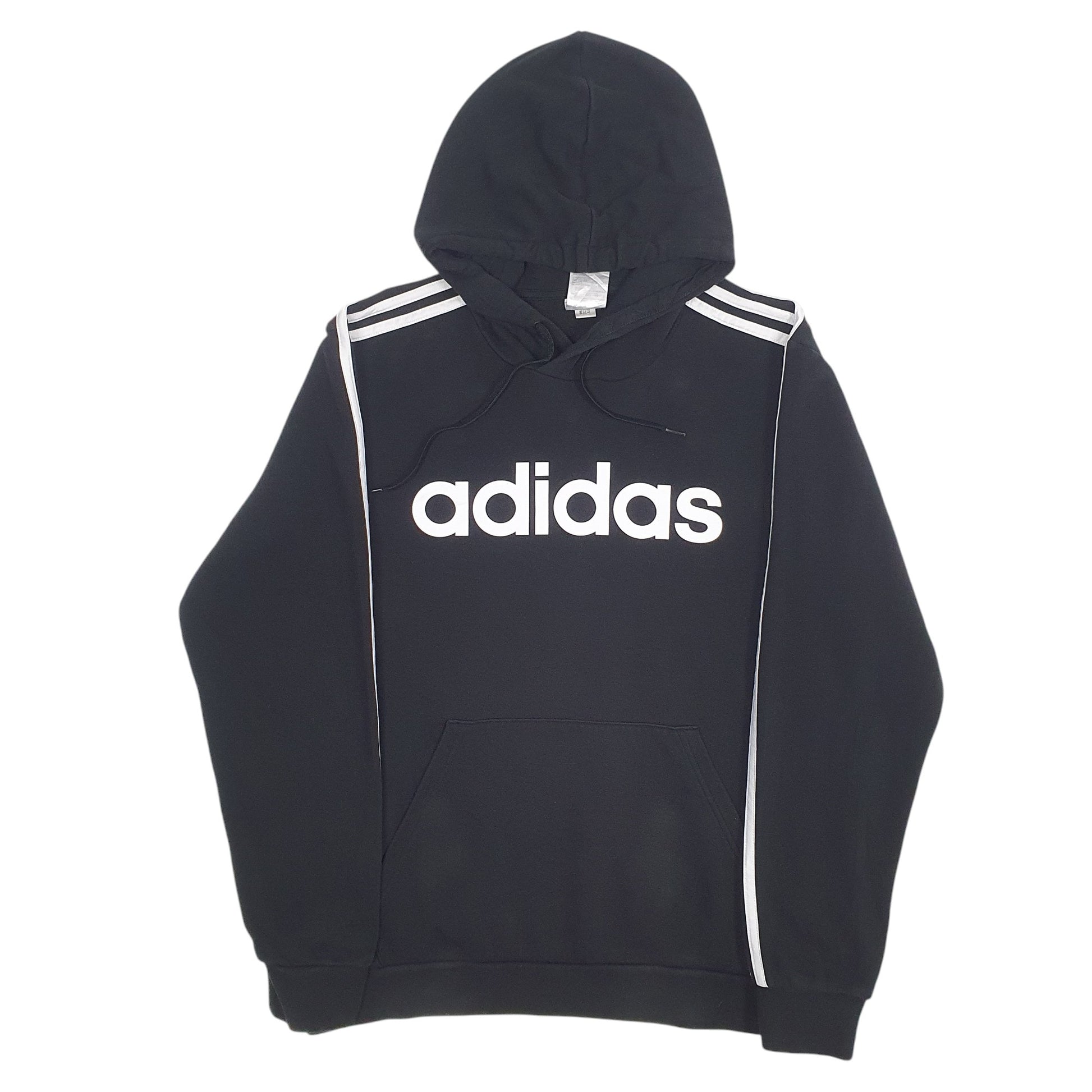 Mens Black Adidas Spellout Hoodie Jumper