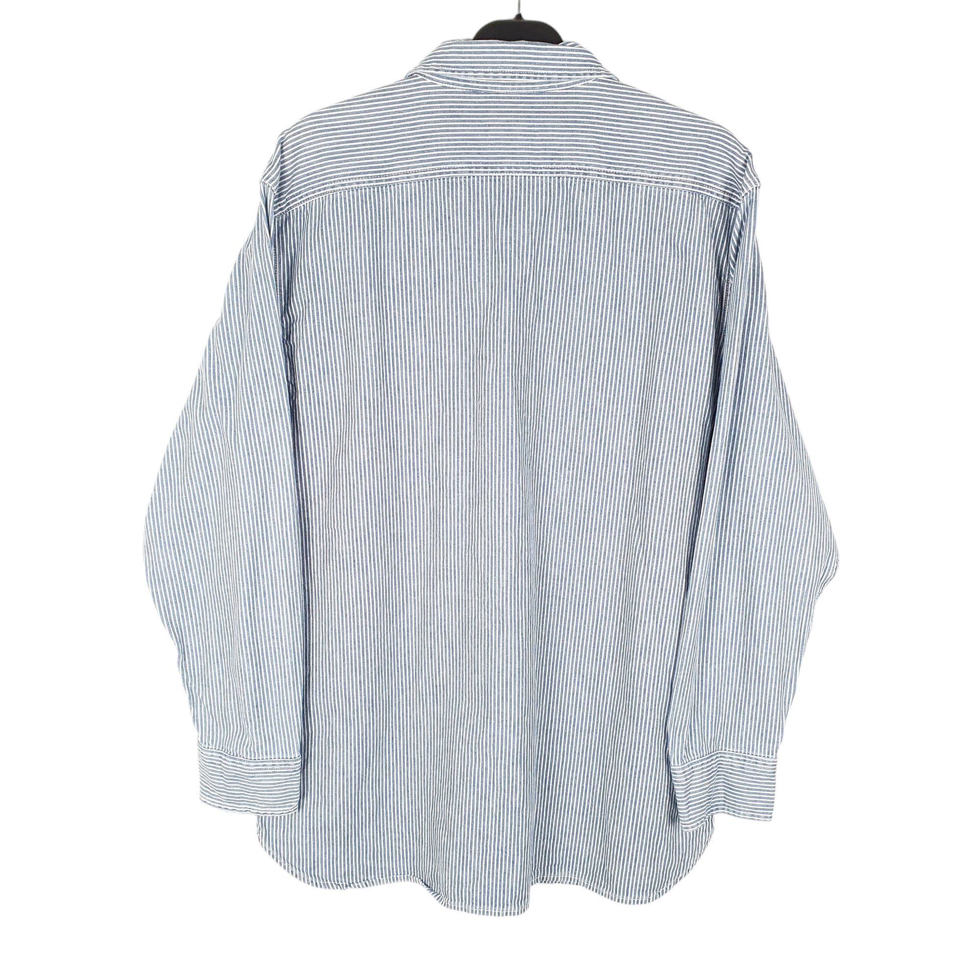 Mens Blue Levis Railroad Hickory Work Relaxed Long Sleeve Shirt