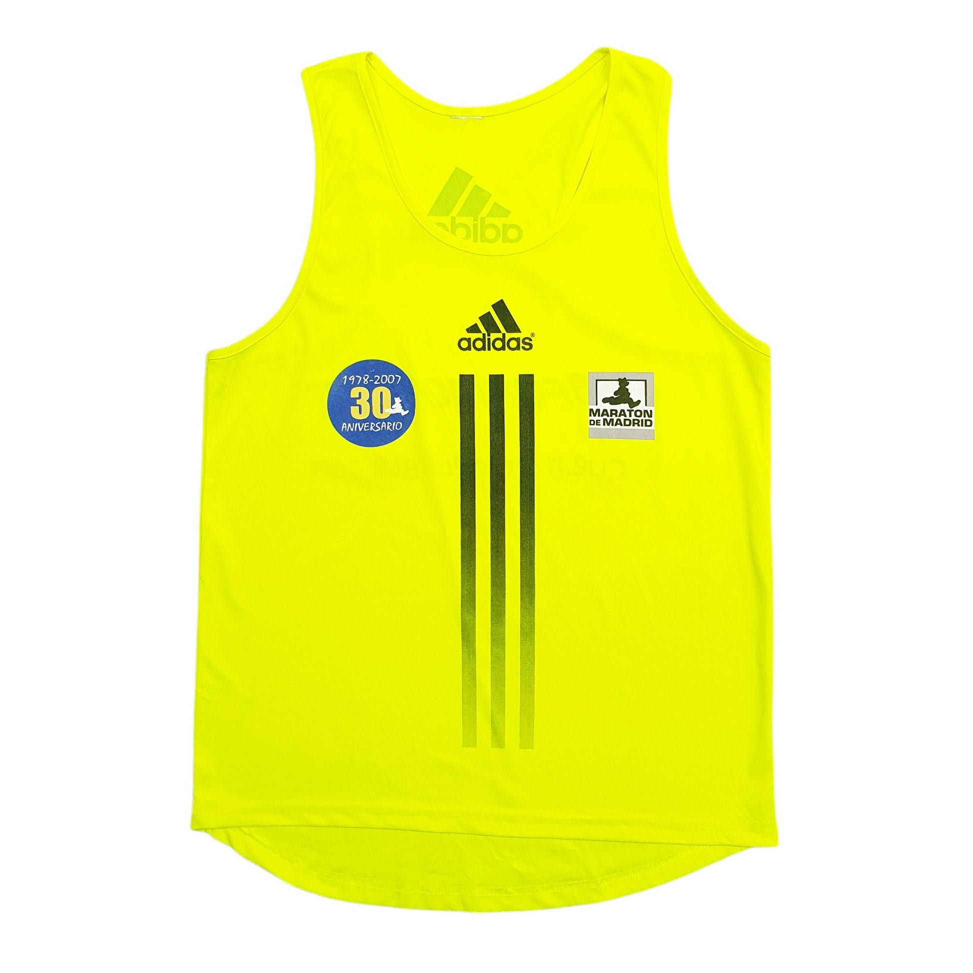 Mens Yellow Adidas Marathon Madrid Short Sleeve T Shirt
