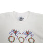 Mens White Lee Embroidery Made In USA Crewneck Jumper