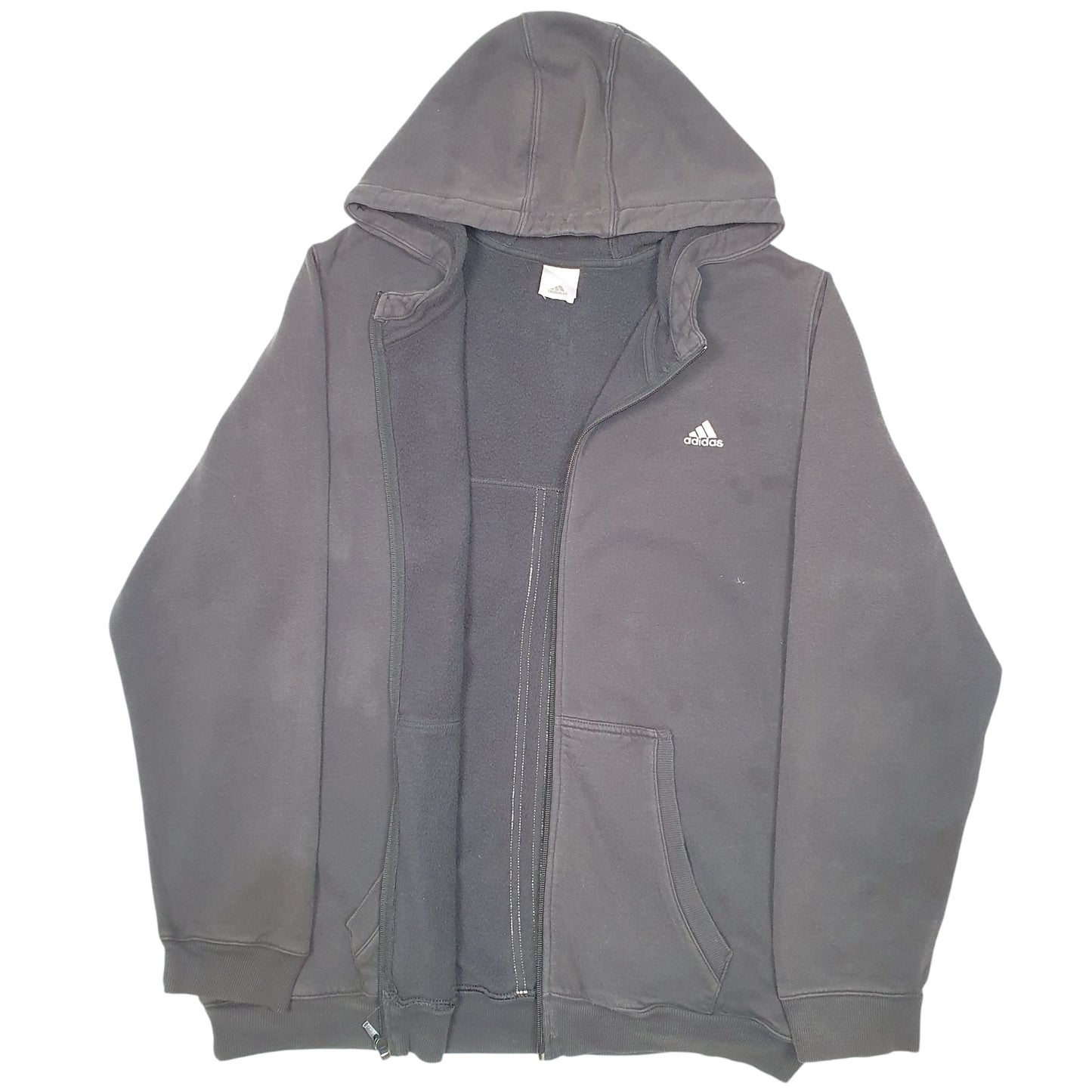 Mens Black Adidas Hoodie Full Zip Jumper