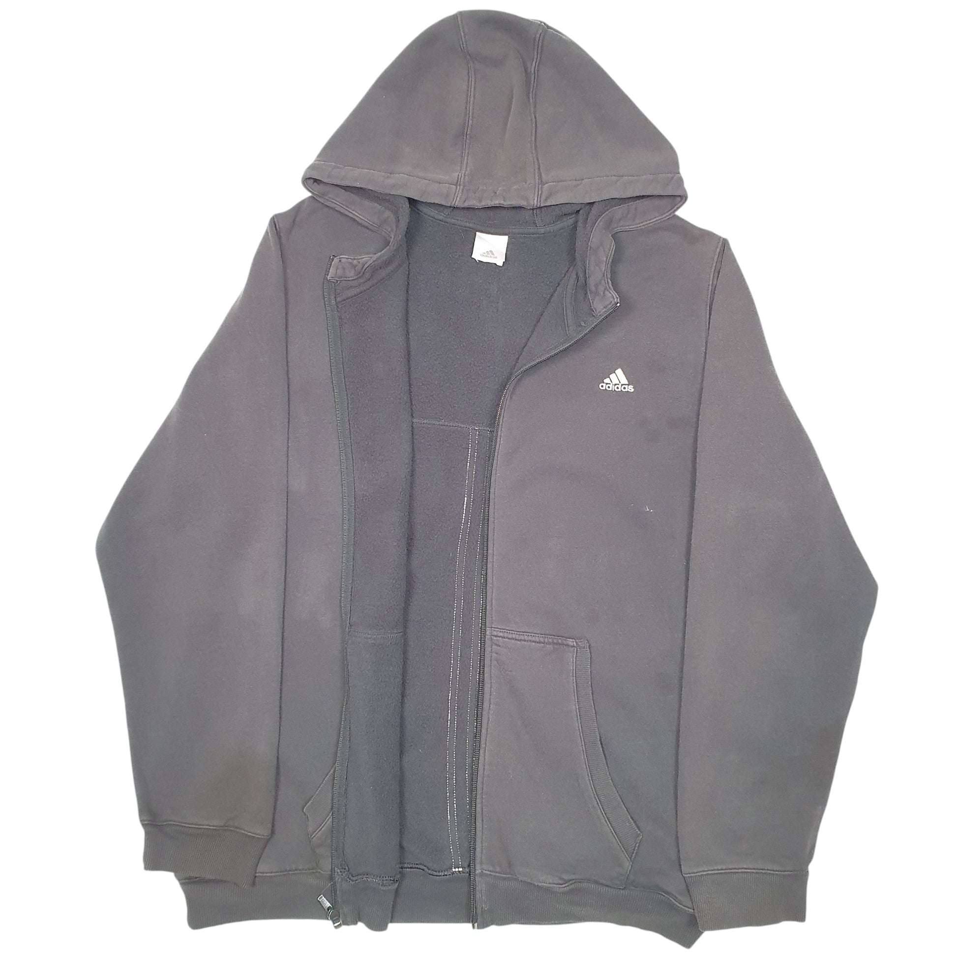 Mens Black Adidas Hoodie Full Zip Jumper