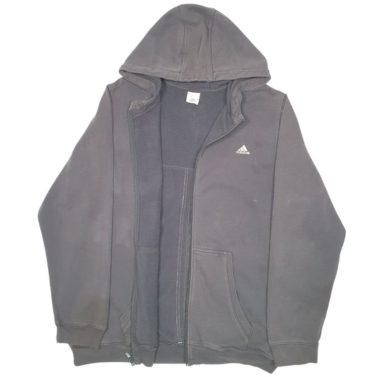 Mens Black Adidas Hoodie Full Zip Jumper