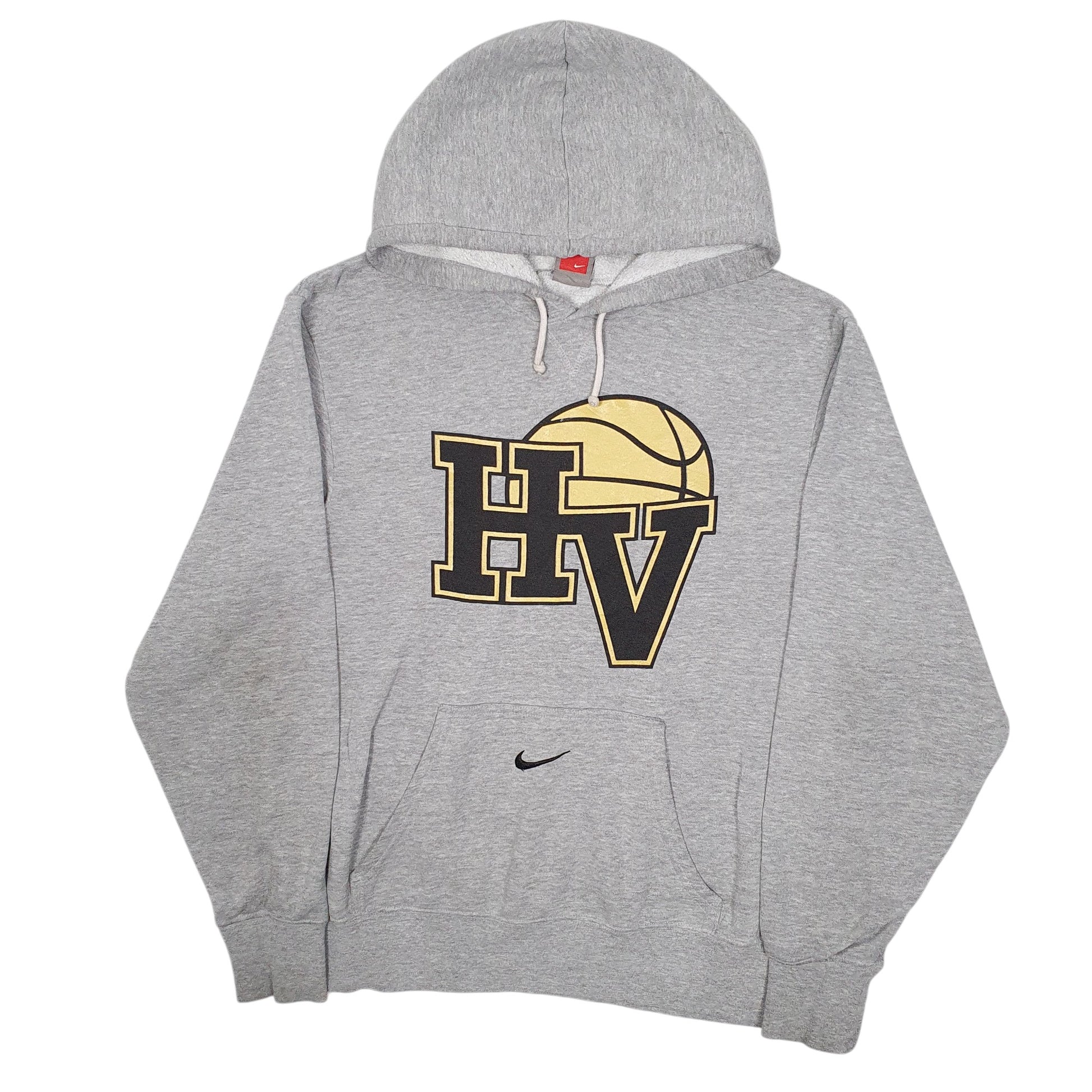 Mens Grey Nike Team Vintage 2000s Hoodie Jumper