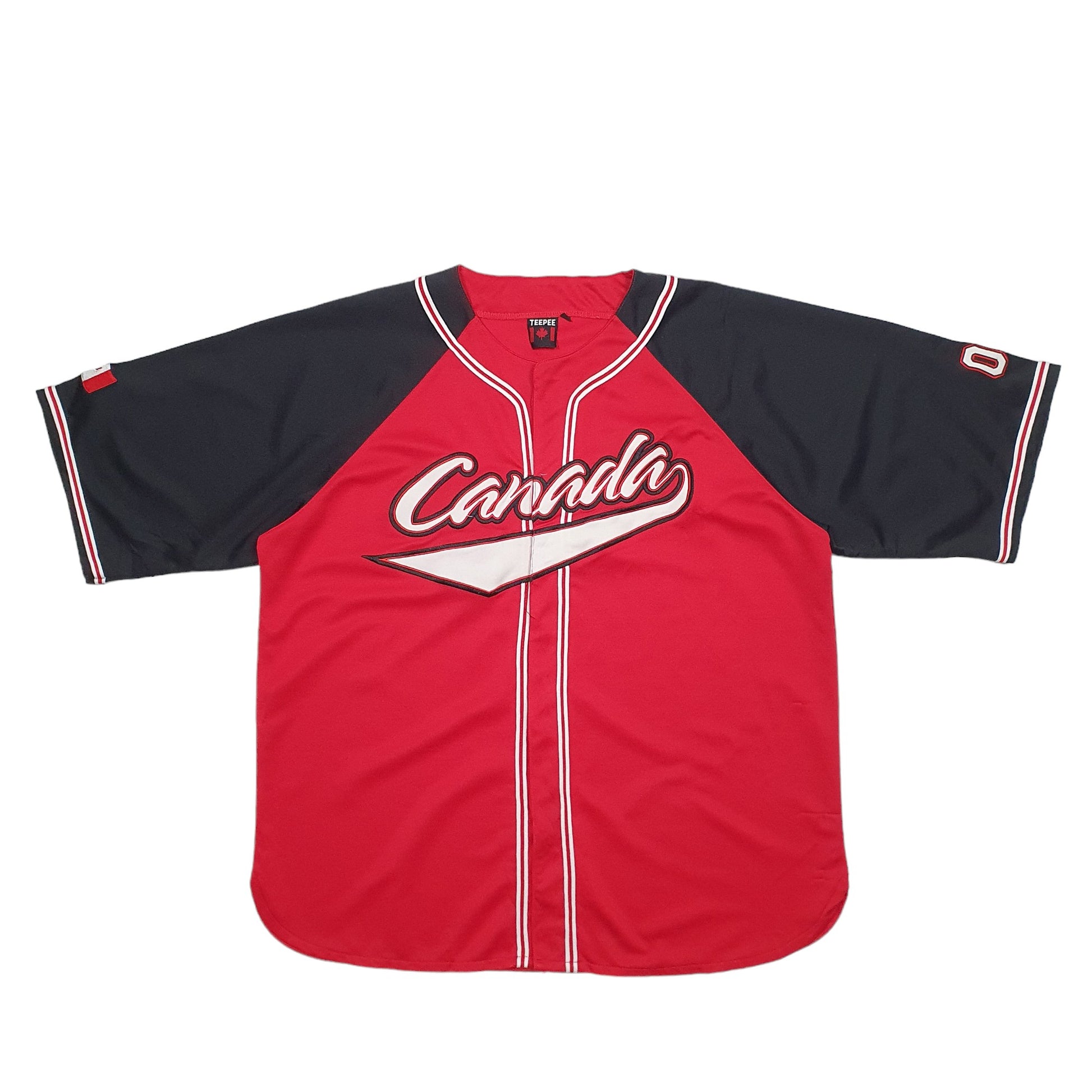 Mens Red Teepee Baseball Jersey Canada Short Sleeve T Shirt