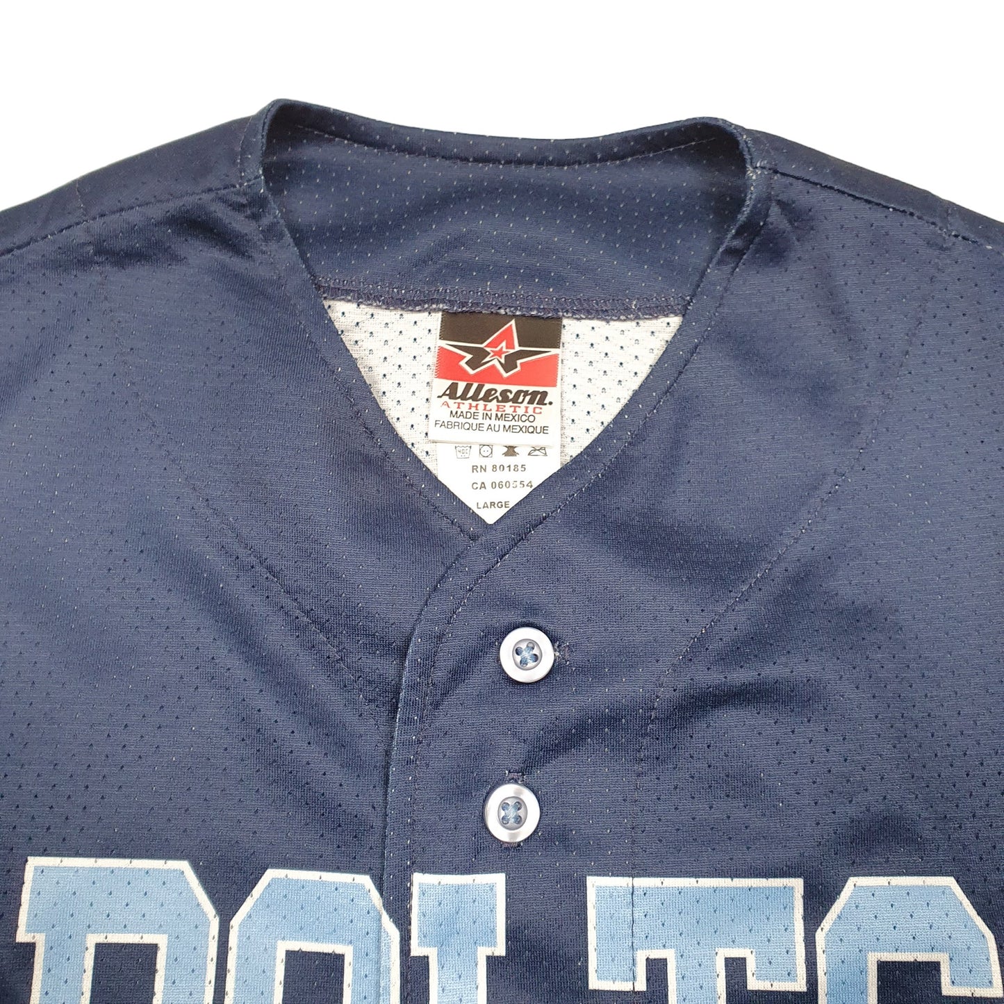 Mens Navy Alleson Athletic Baseball Jersey Bolts USA Short Sleeve T Shirt