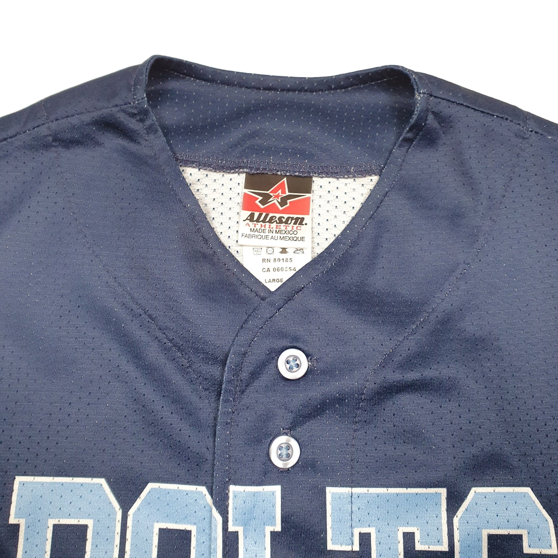 Mens Navy Alleson Athletic Baseball Jersey Bolts USA Short Sleeve T Shirt