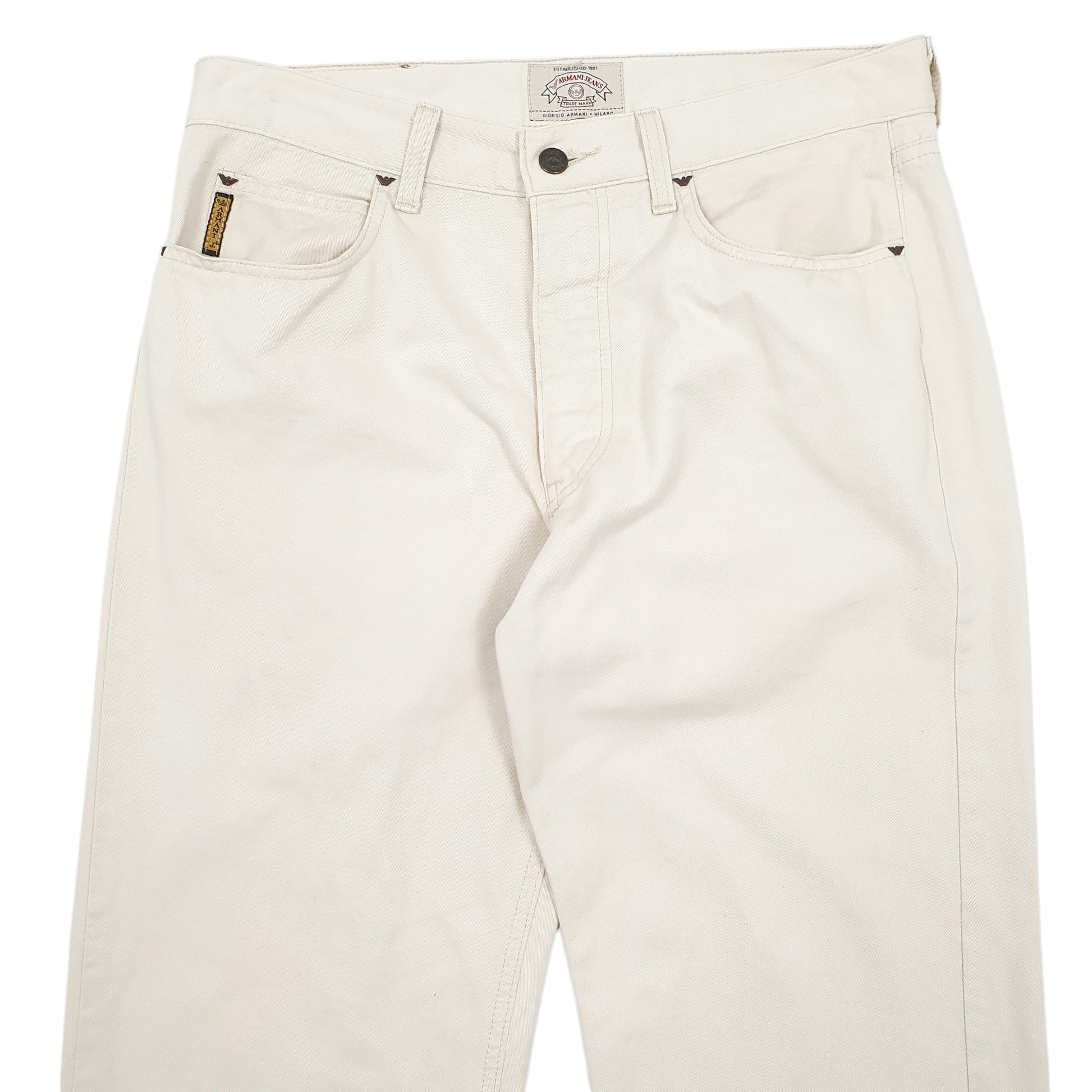 Mens Cream Armani Jeans  Casual JeansW33 L30