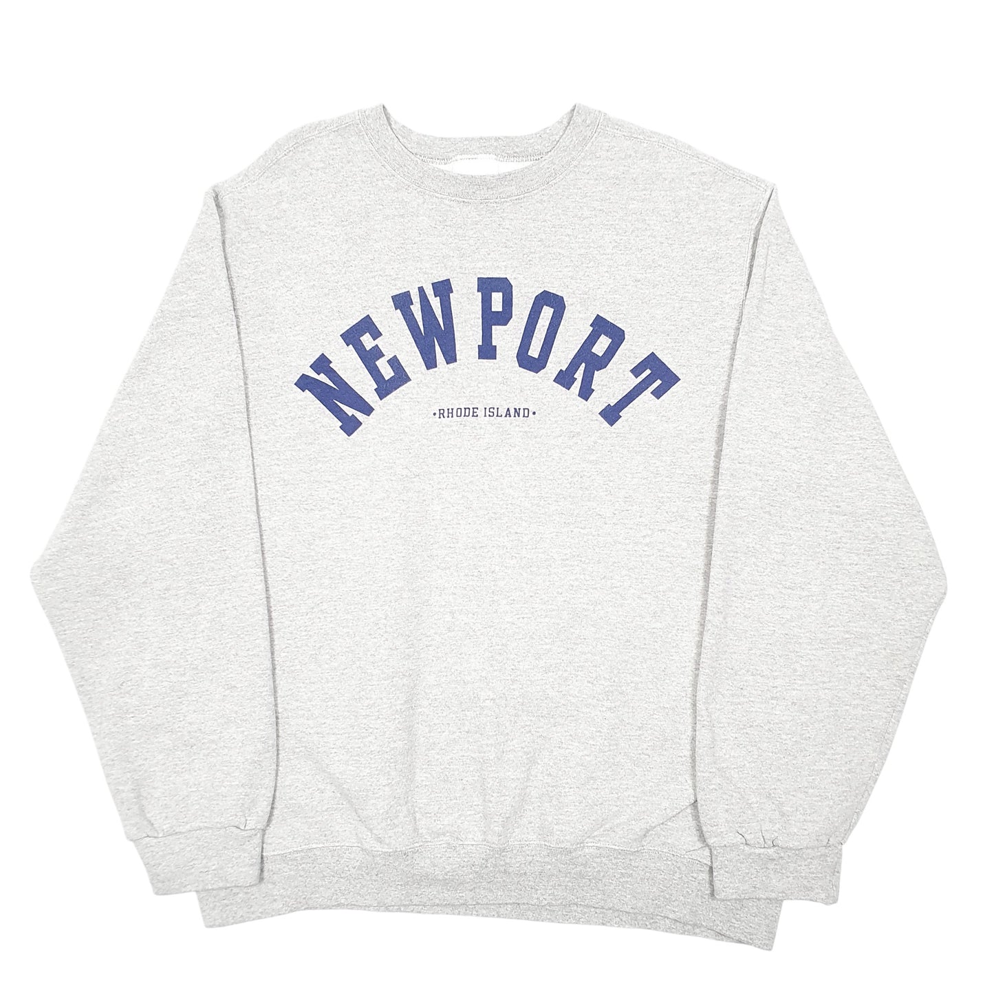 Mens Grey Nike Vintage Newport 90s Spellout Rhode Island Crewneck Jumper