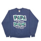 Womens Navy Fruit Of The Loom Papa Is My Name Spoiling Is My Game Made In USA Crewneck Jumper