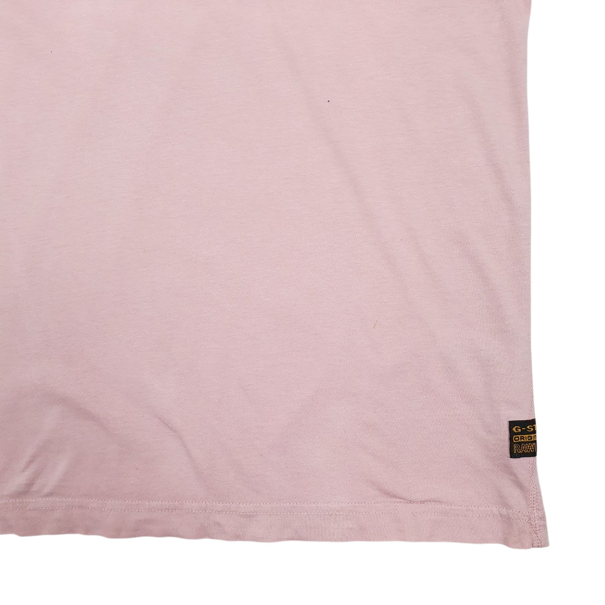 Mens Pink G Star Raw Spellout Short Sleeve T Shirt