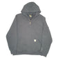 Mens Black Carhartt Workwear Hoodie Tall Rain Defender Quarter Zip Jumper