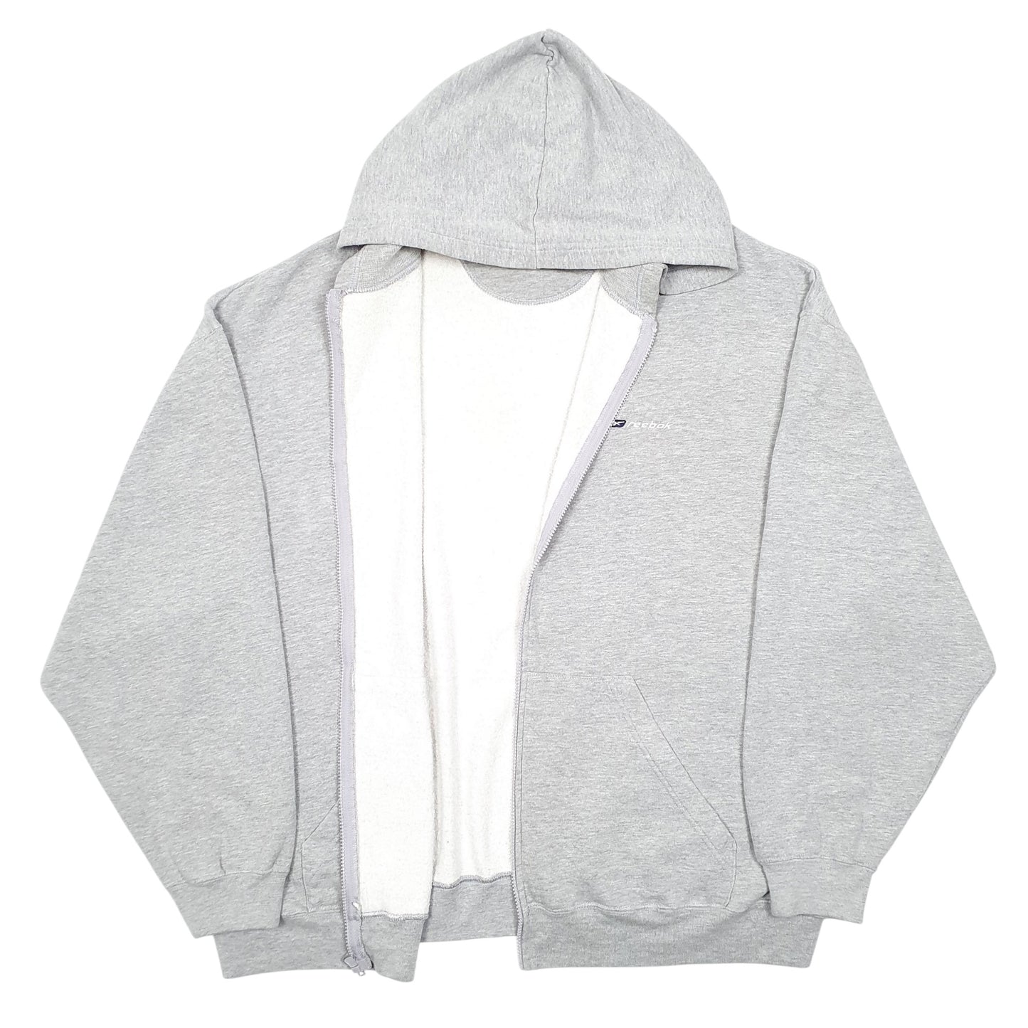 Mens Grey Reebok Hoodie Full Zip Jumper