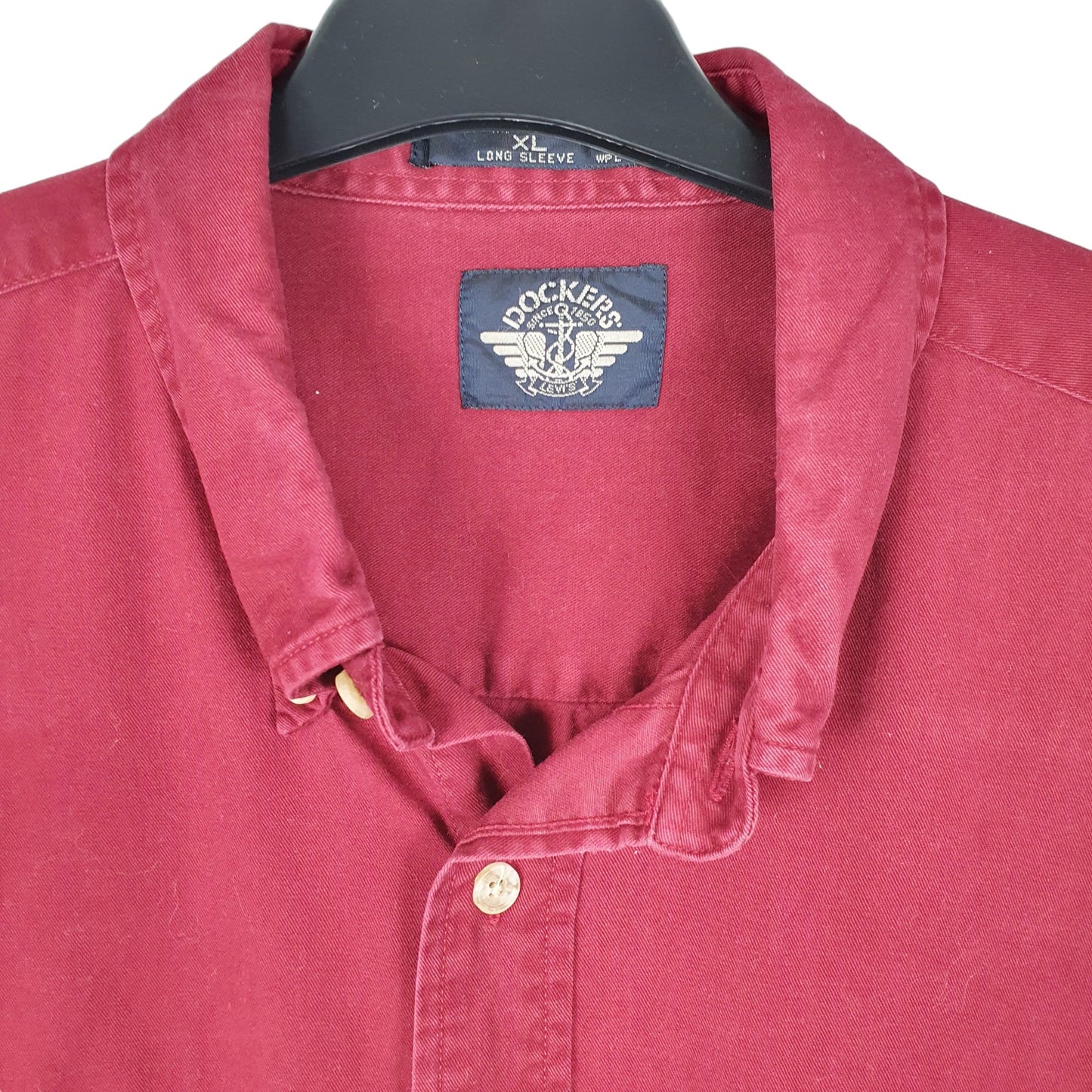 Mens Burgundy Dockers Heavy Overshirt Long Sleeve Shirt