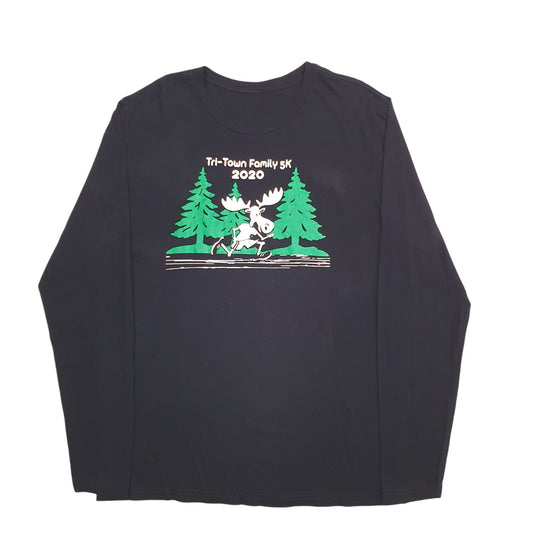 Mens Black Non branded 5K 2020 Running Long Sleeve T Shirt