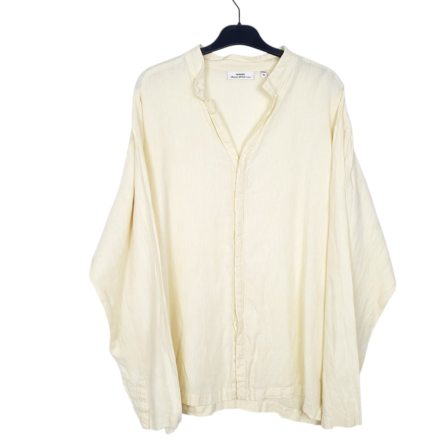 Mens Yellow Murano Baird McNutt Collarless Long Sleeve Shirt
