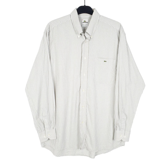 Mens White Lacoste  Long Sleeve Shirt