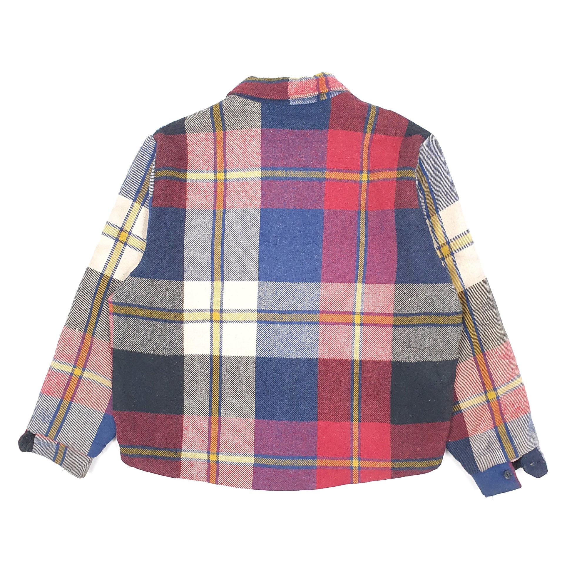 Mens Blue Westwind Vintage 1960s 70s Plaid Mackinaw Bomber Honda  Coat