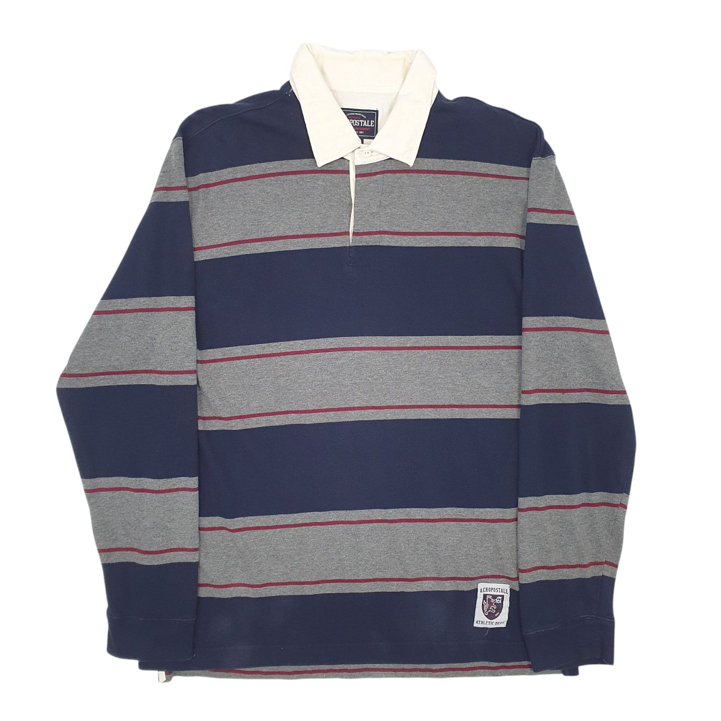 Mens Navy Aeropostale  Long Sleeve Polo Shirt