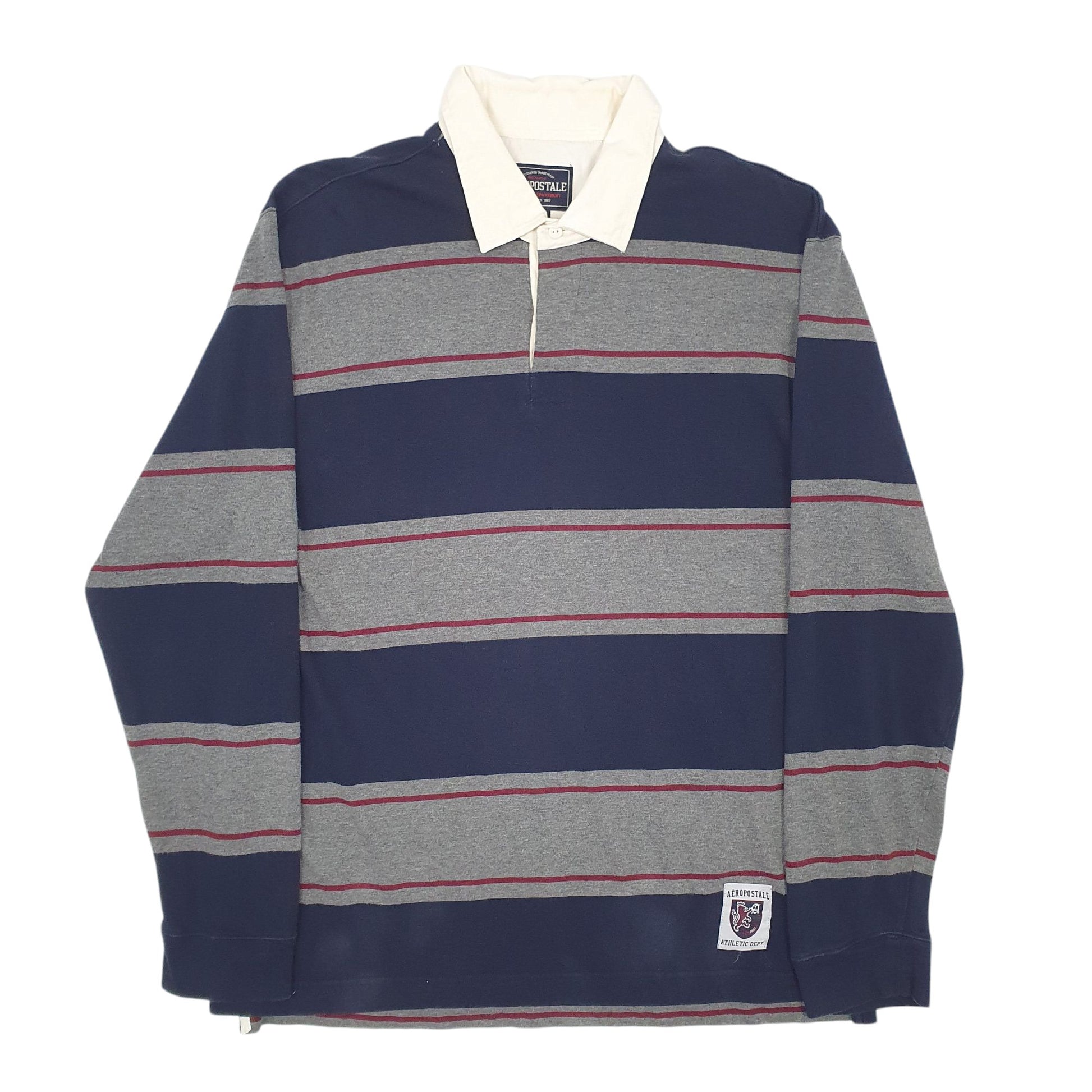 Mens Navy Aeropostale  Long Sleeve Polo Shirt