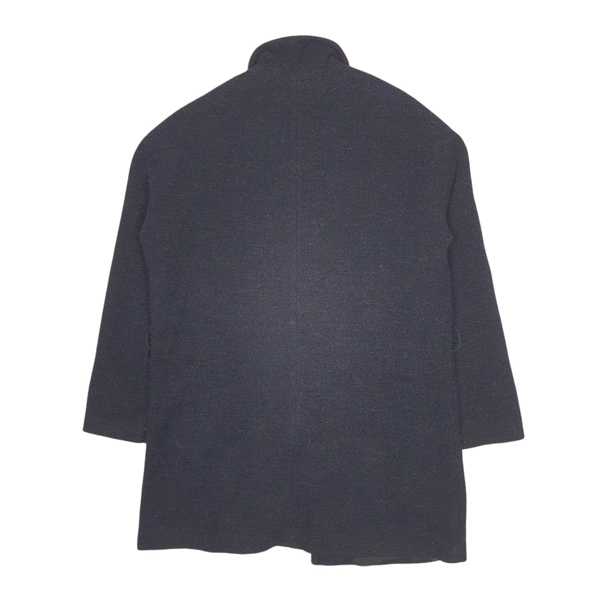 Mens Navy Pull & Bear Overcoat Trench  Coat