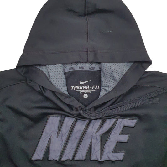 Mens Black Nike Spellout Therma Fit Hoodie Jumper
