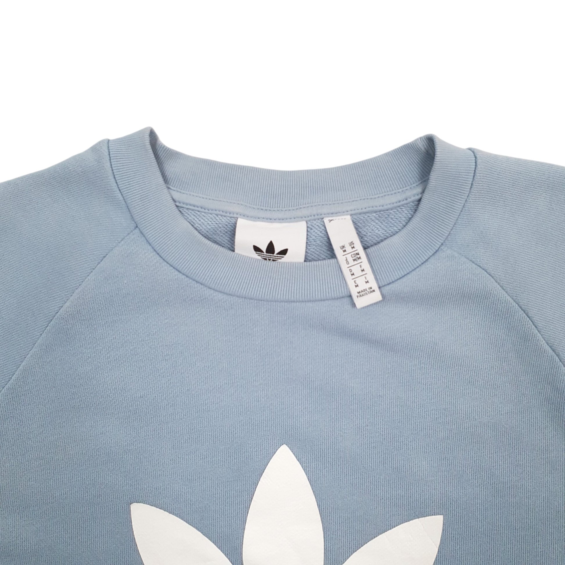 Mens Blue Adidas Spellout Crewneck Jumper