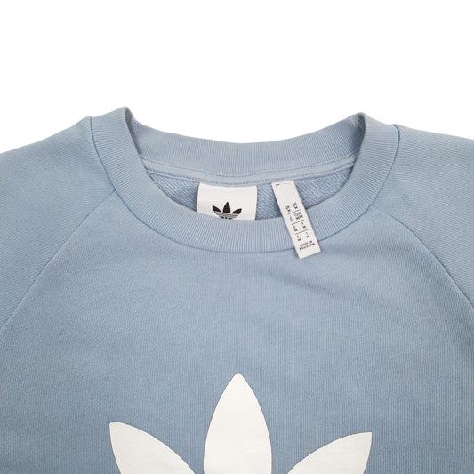 Mens Blue Adidas Spellout Crewneck Jumper