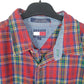 Mens Red Tommy Hilfiger Flannel Overshirt Shacket Long Sleeve Shirt