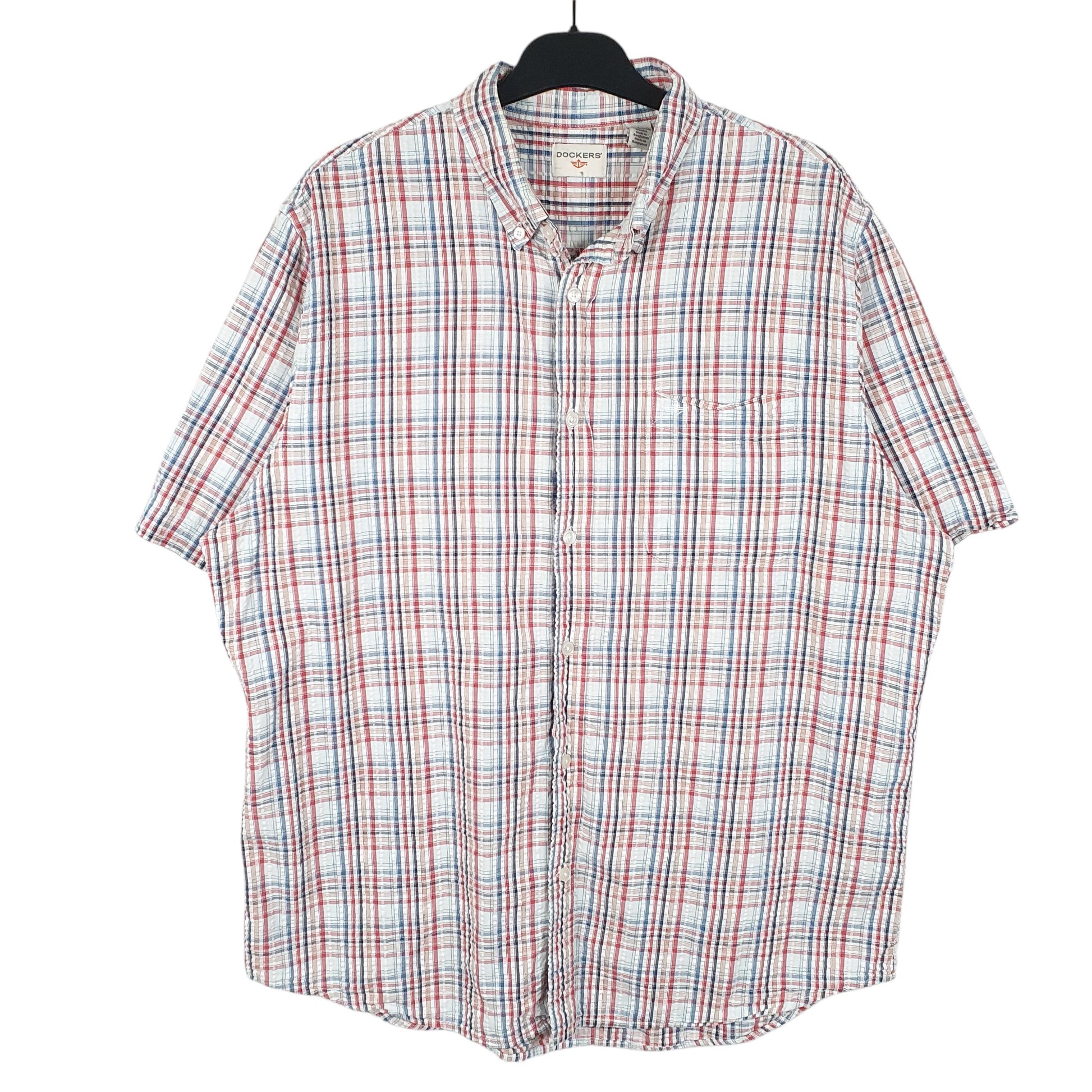 Mens White Dockers  Short Sleeve Shirt