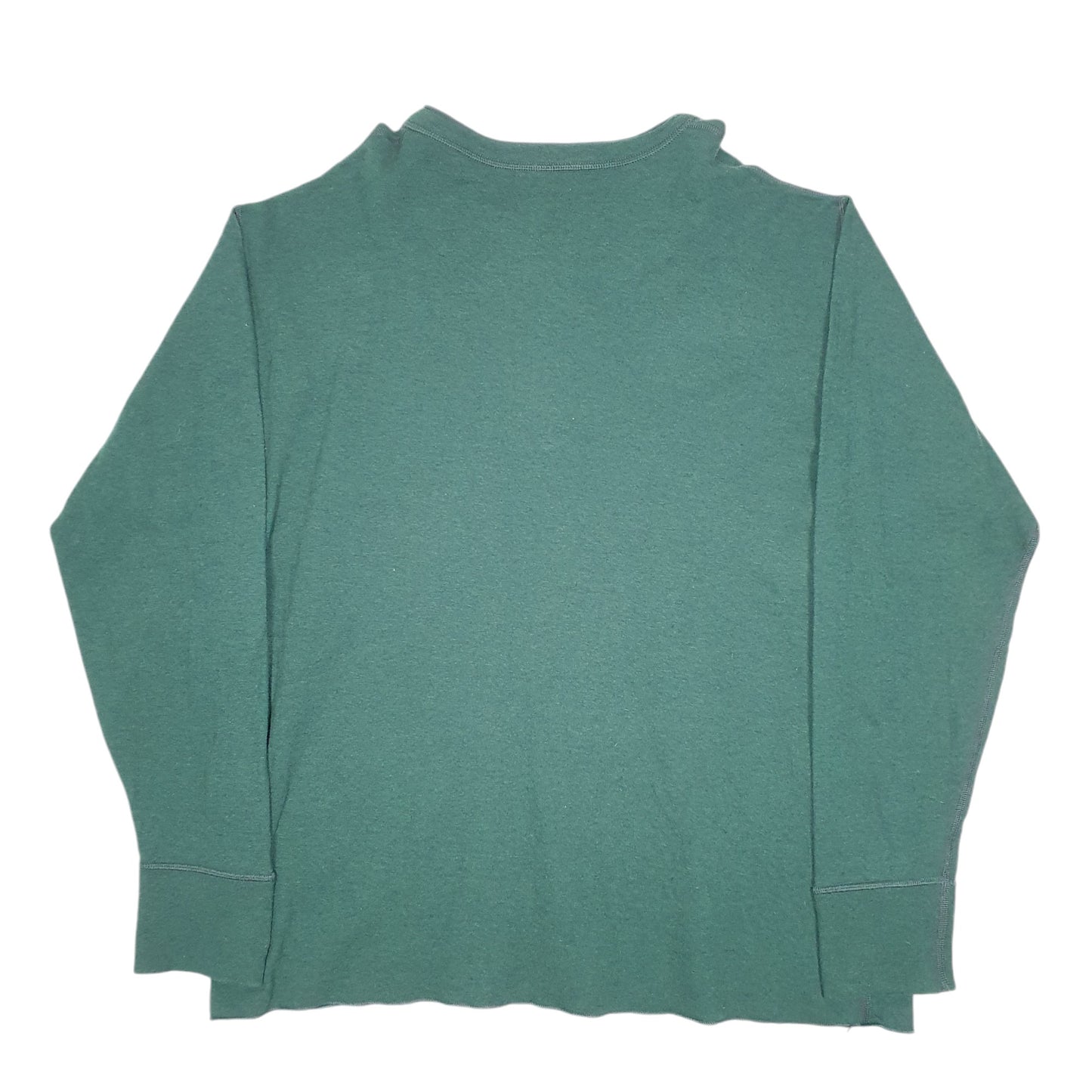 Mens Green L.L.Bean Thermal Henley Long Sleeve T Shirt