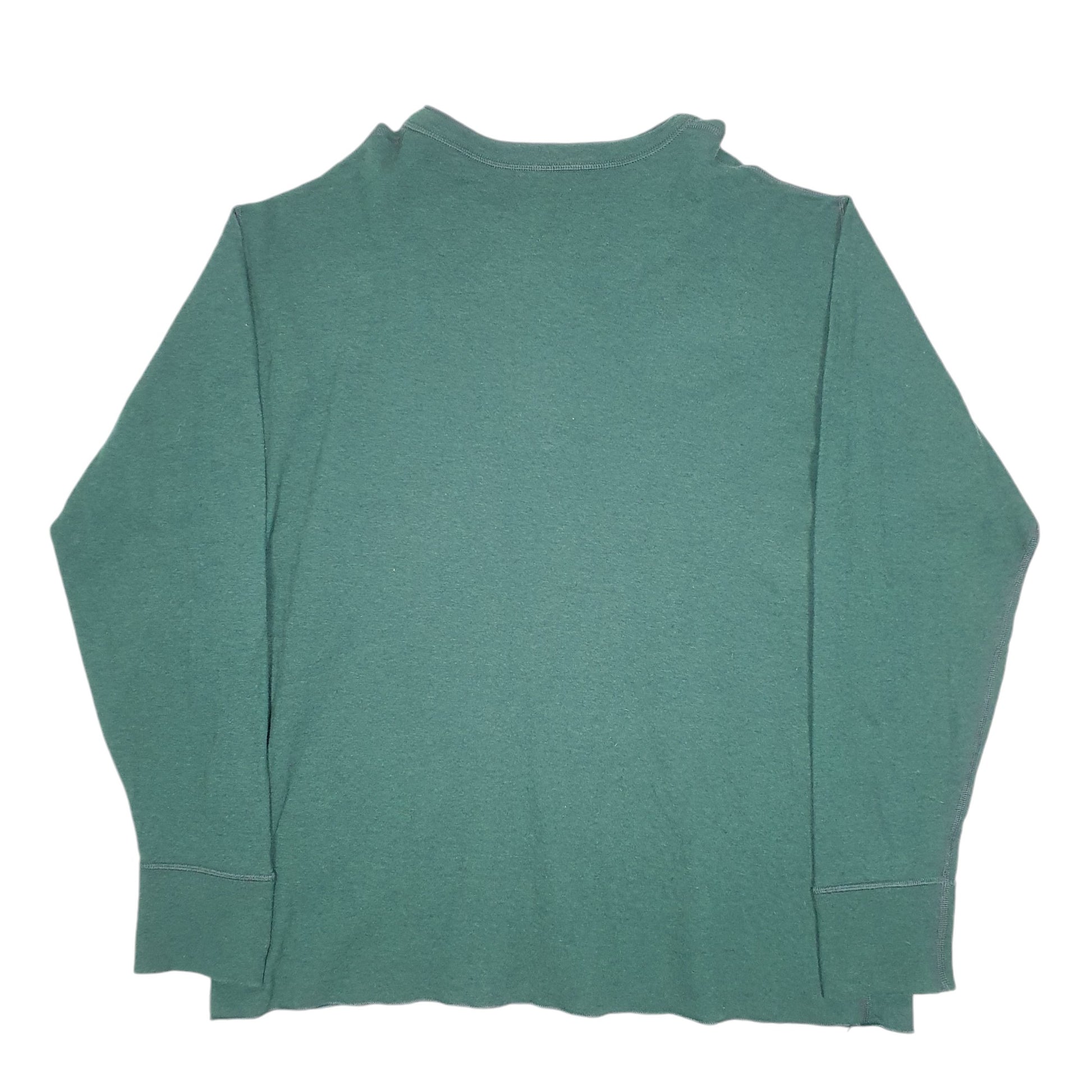 Mens Green L.L.Bean Thermal Henley Long Sleeve T Shirt