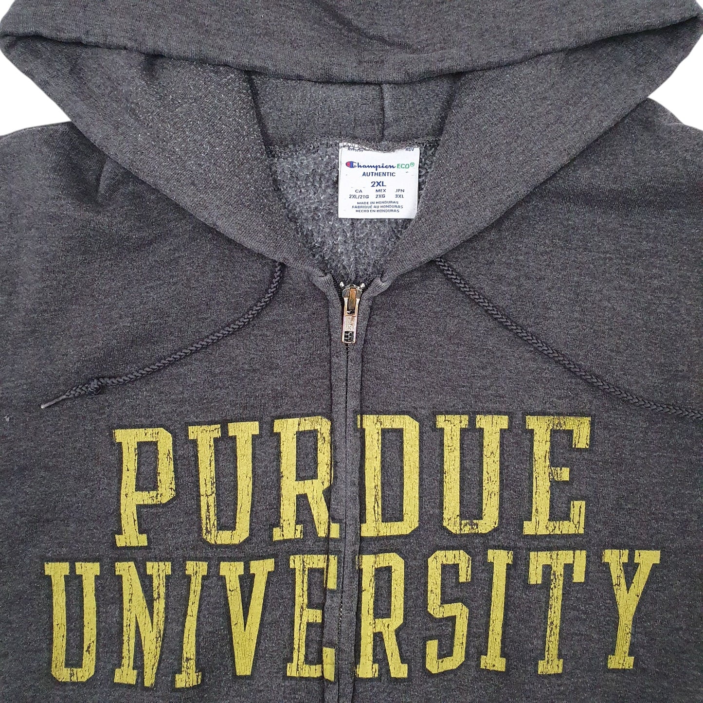 Mens Grey Champion Purdue University Full Zip Jumper