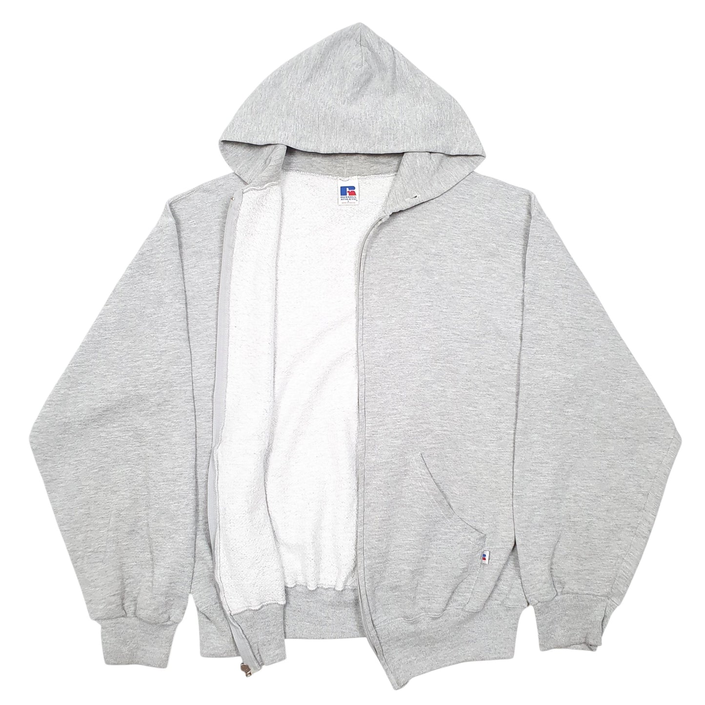 Mens Grey Russell Athletic Hoodie Full Zip Jumper