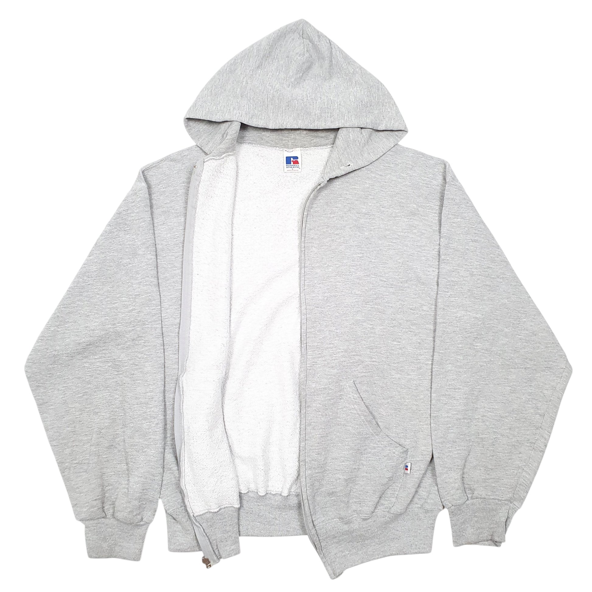 Mens Grey Russell Athletic Hoodie Full Zip Jumper