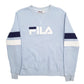 Womens Blue Fila Spellout Crewneck Jumper