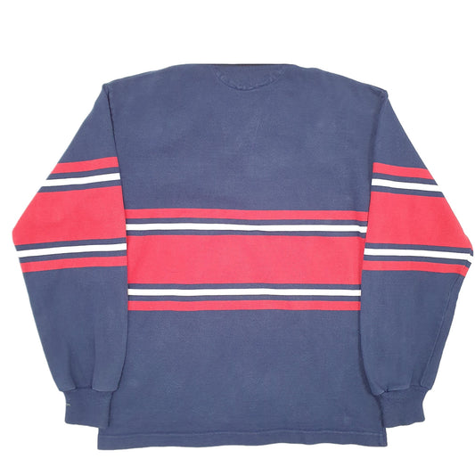 Mens Navy Barbarian Rugby Long Sleeve Polo Shirt