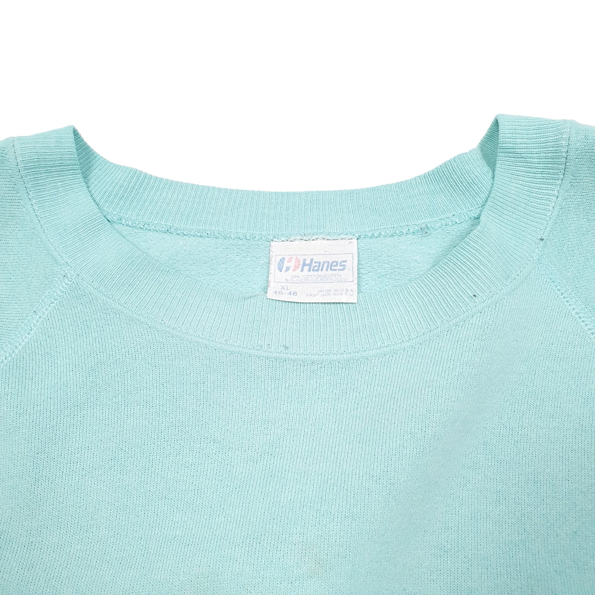 Mens Green Hanes Vintage Ducks Wildlife Made In USA 90s Crewneck Jumper