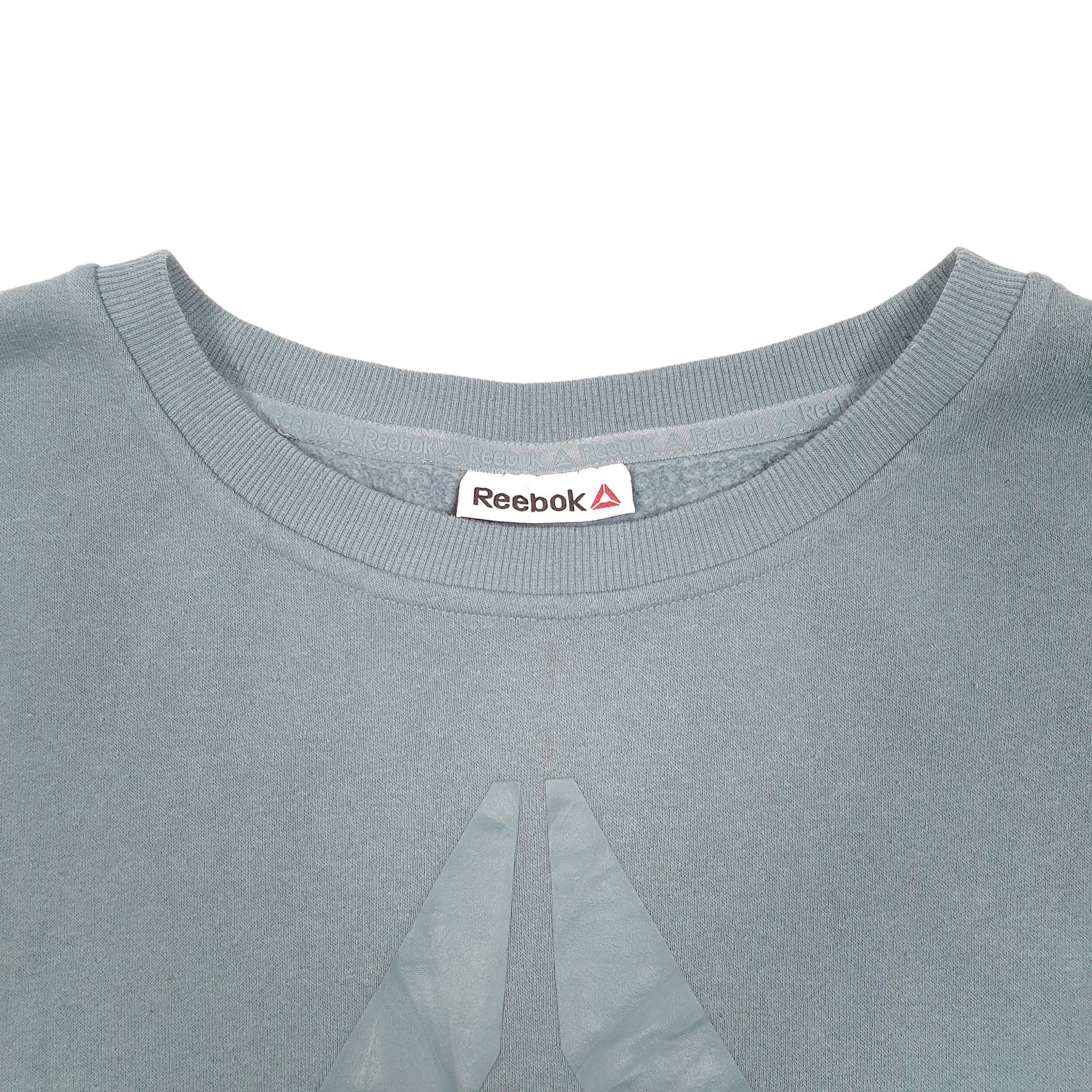 Womens Green Reebok Spellout Workout Gym Crewneck Jumper