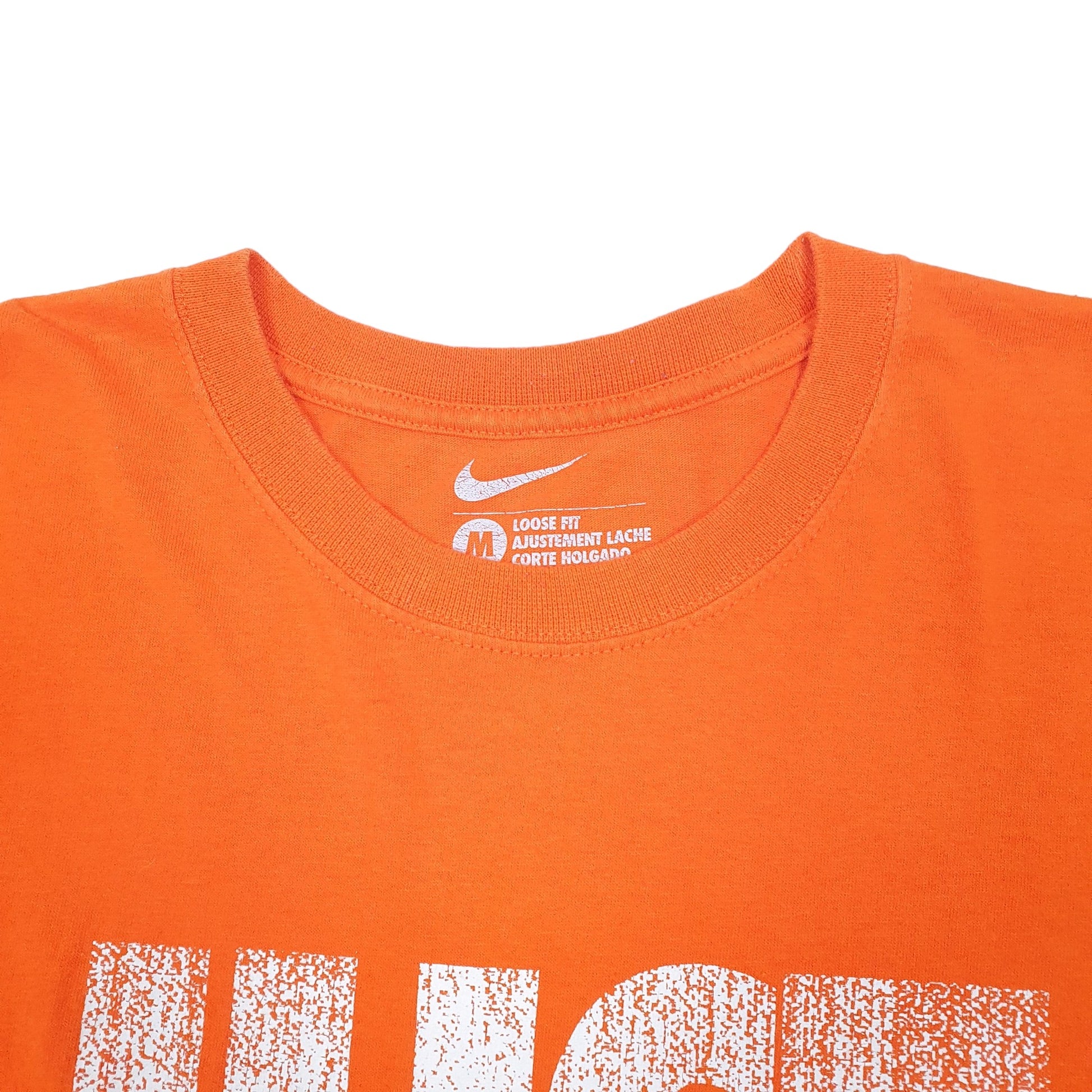 Mens Orange Nike Loose Fit Just Do It Spellout Short Sleeve T Shirt