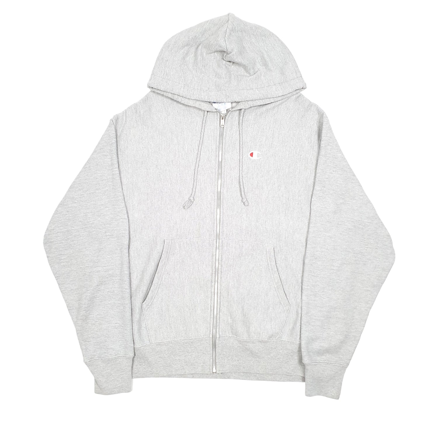 Mens Grey Champion Hoodie Vintage Reverse Weave Full Zip Jumper