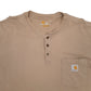 Mens Brown Carhartt Henley Original Fit Long Sleeve T Shirt