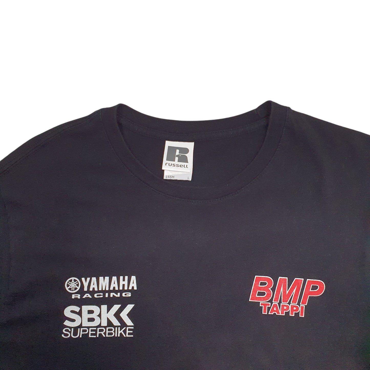 Mens Black Russell Athletic Superbike SBK Yamaha Racing Short Sleeve T Shirt