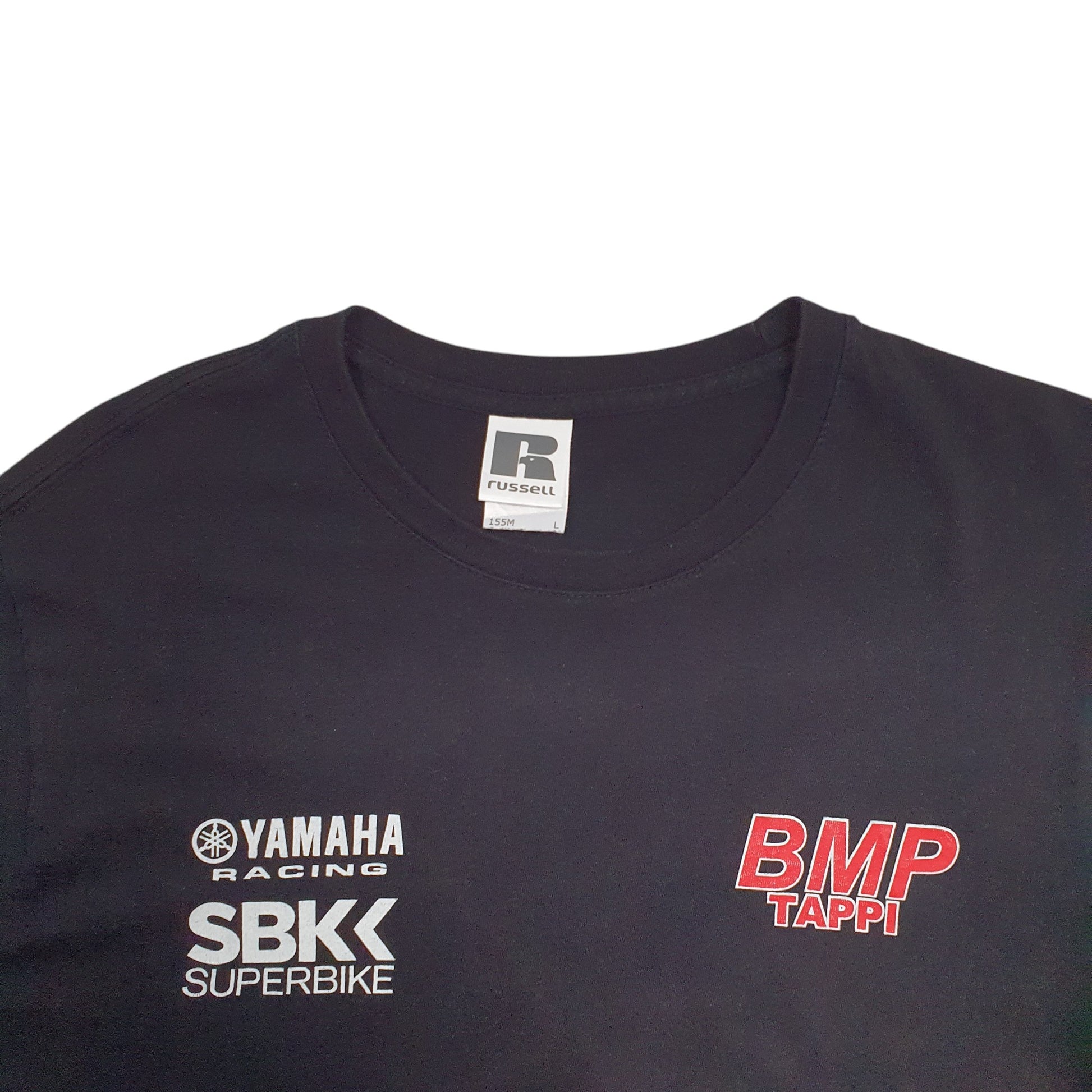 Mens Black Russell Athletic Superbike SBK Yamaha Racing Short Sleeve T Shirt