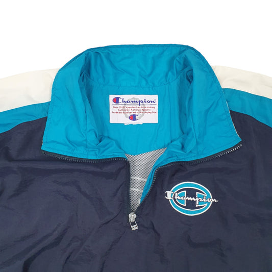 Mens Navy Champion Vintage 90s Crewneck Coat