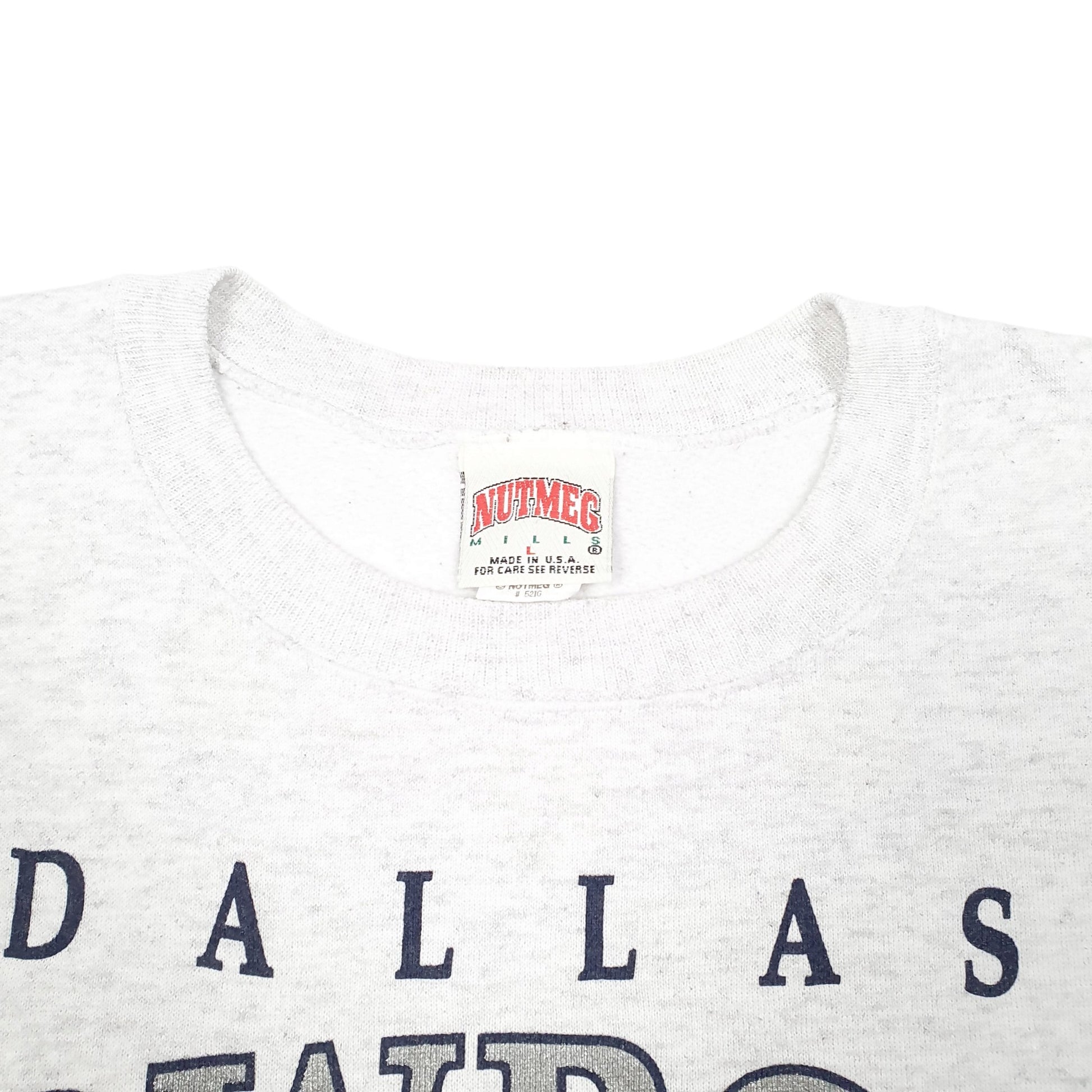 Mens Grey Nutmeg Mills Vintage 1995 90s Dallas Cowboys Football Made In USA Crewneck Jumper