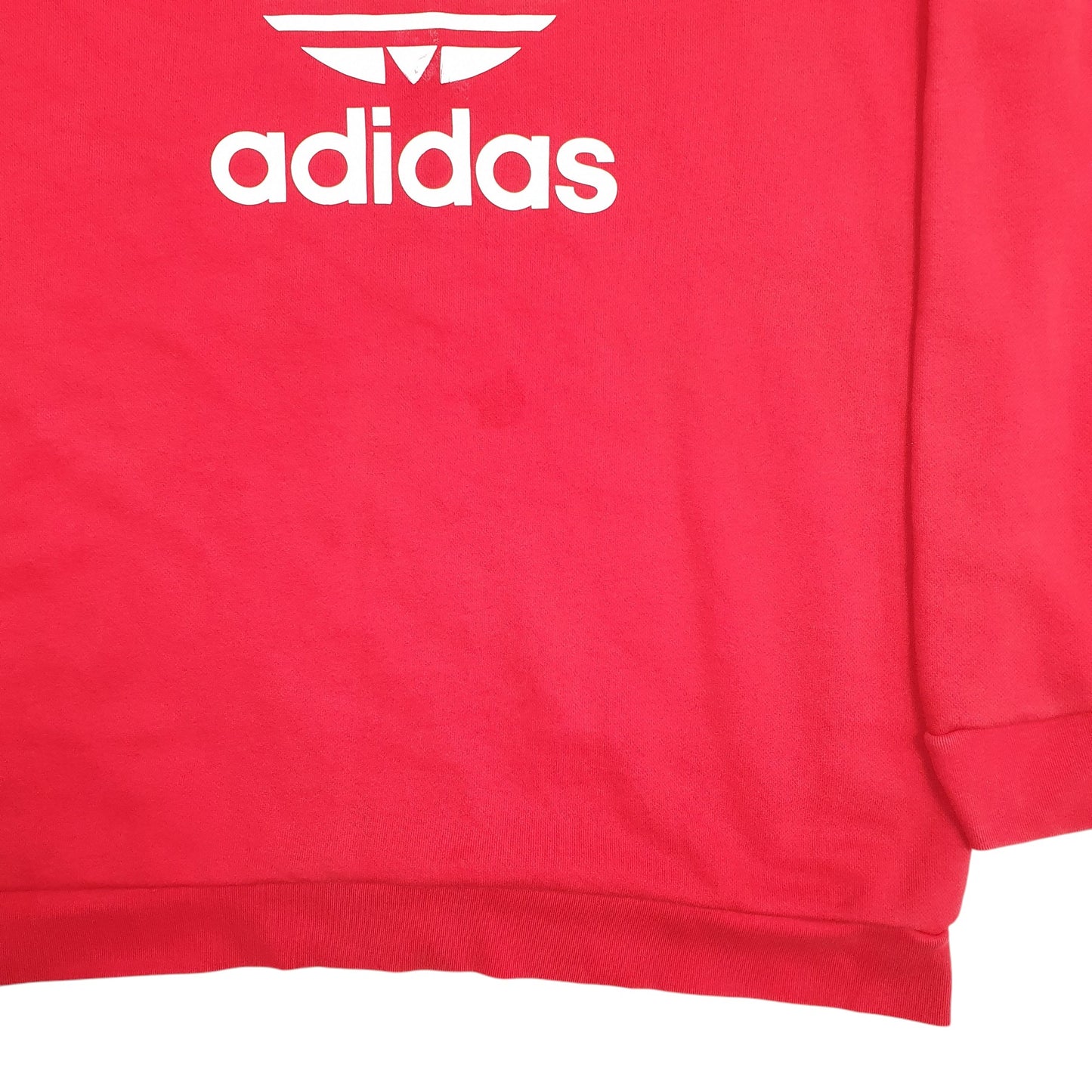 Mens Red Adidas Spellout Crewneck Jumper