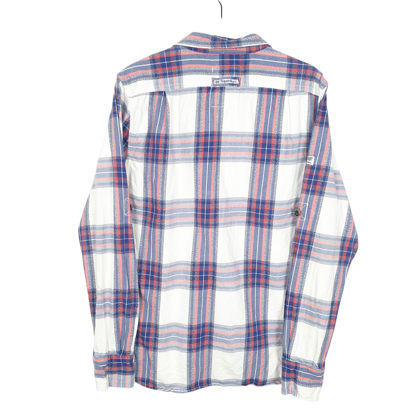 Mens White Superdry Flannel Dry Goods Long Sleeve Shirt