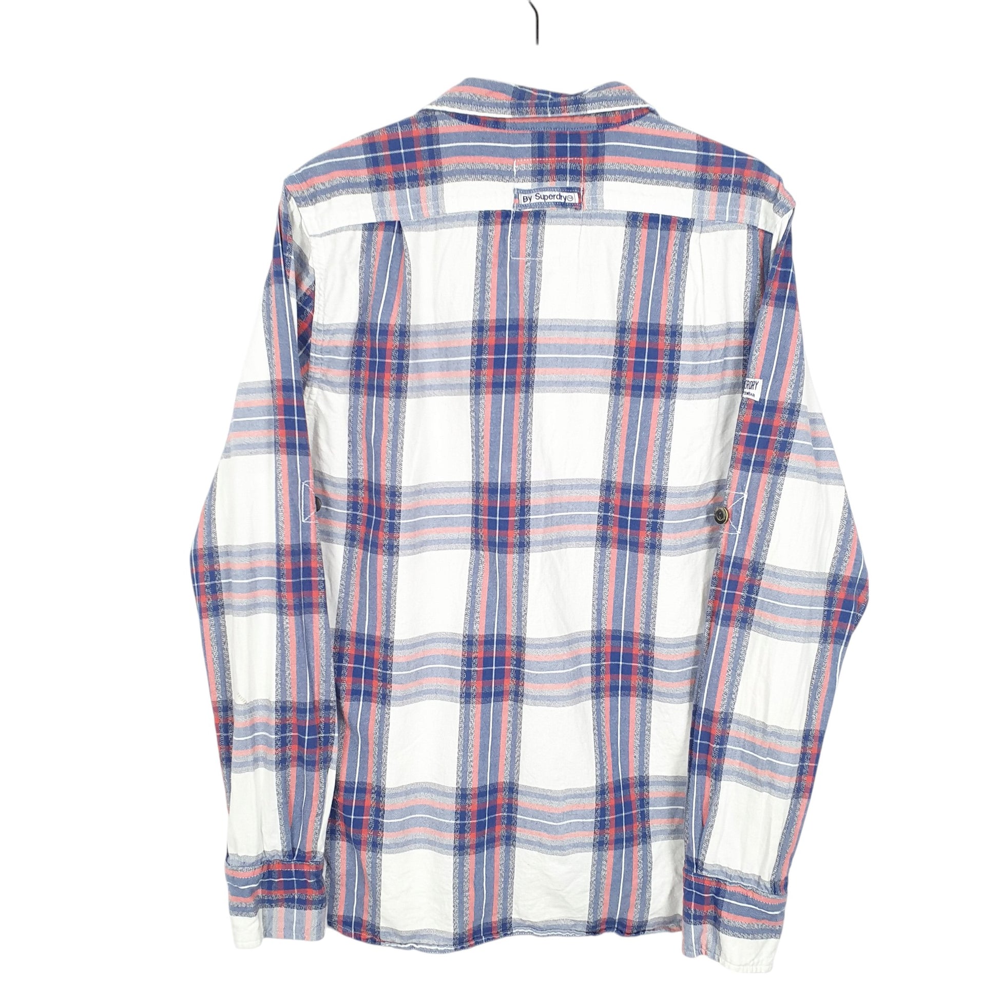 Mens White Superdry Flannel Dry Goods Long Sleeve Shirt
