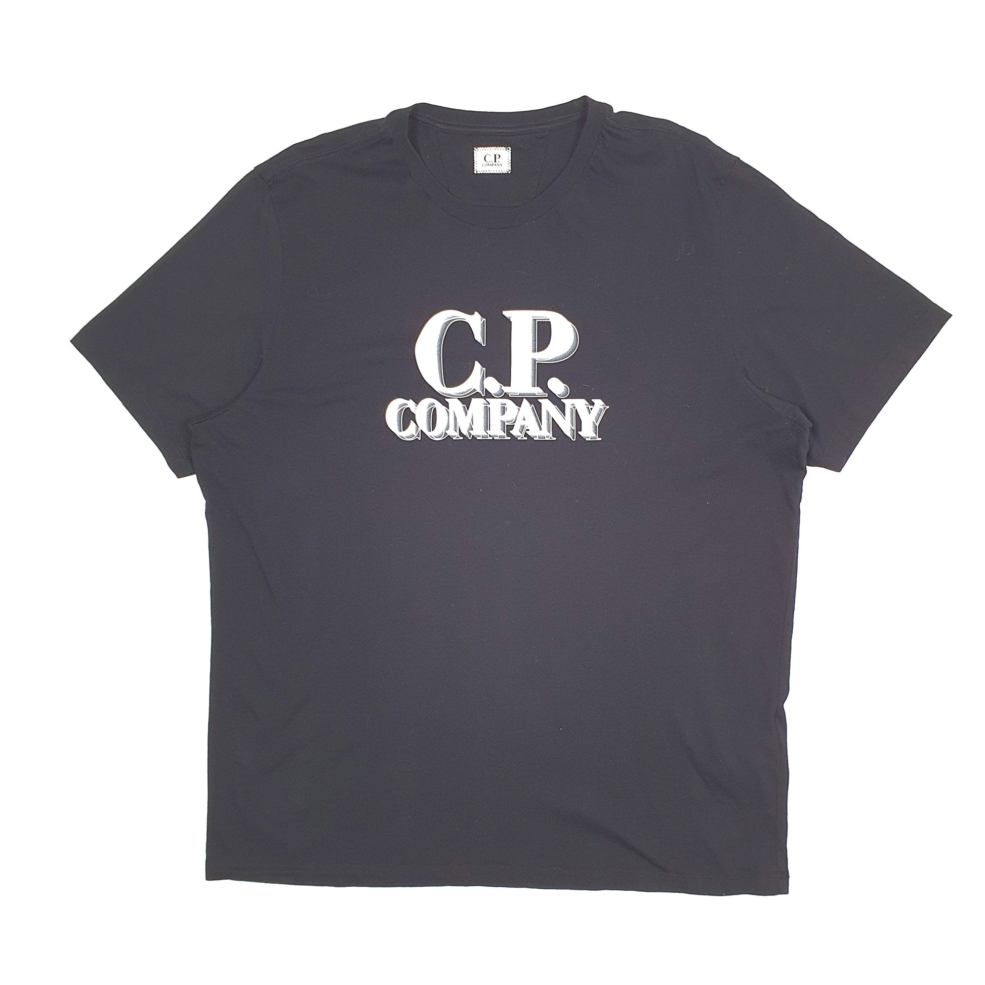 Mens Black CP Company Logo Print Short Sleeve T Shirt